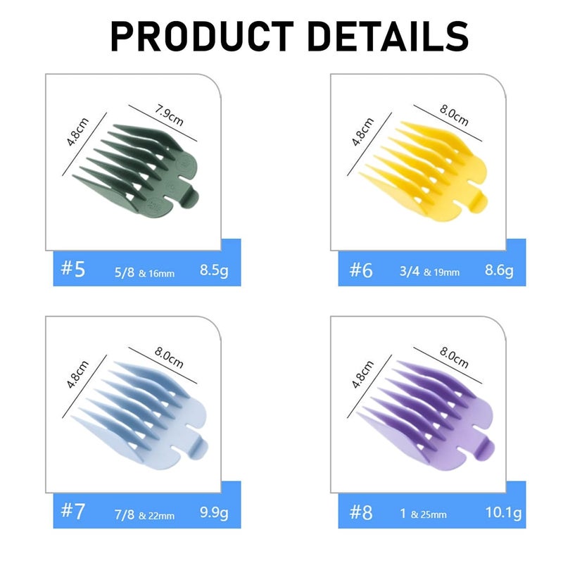 Pdtwq Compatible with Wahl Clipper Guards Set,10Pack Professional Hair Clipper Guards Fits for Most Wahl Clippers,Multi Color Coded Clippers Guide Comb,Cutting Length From 1/16'' to 1''. - Image 5
